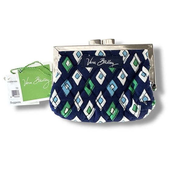 Vera Bradley Handbags - Vera Bradley Mosiac Kiss Lock Coin Purse NWT Blue